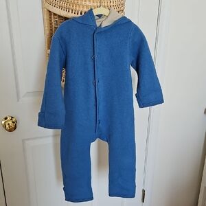 Blue Kids Jumpsuit Boiled Wool